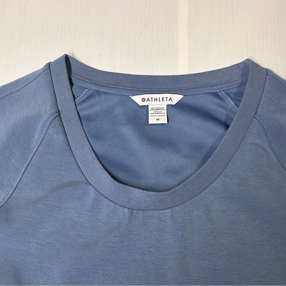 Athleta Seasoft Scoop Neck Sweatshirt Blue Modal Stretch Blend Size M - Picture 3 of 11